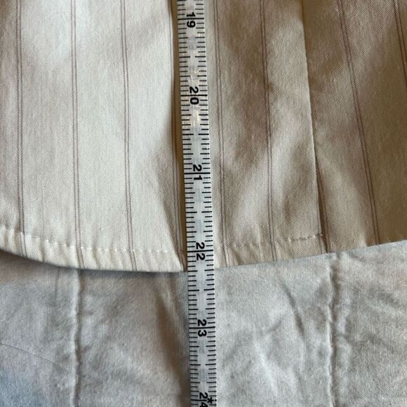 Ann Taylor LOFT 0petite off white pinstriped shirt cotton blend jacket vintage - Picture 8 of 12